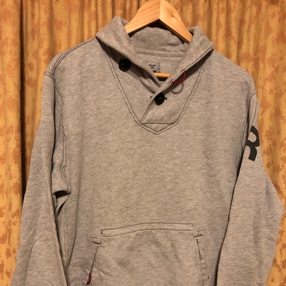 REEBOK heather grey casual sweater shawl-collar - Picture 2 of 6